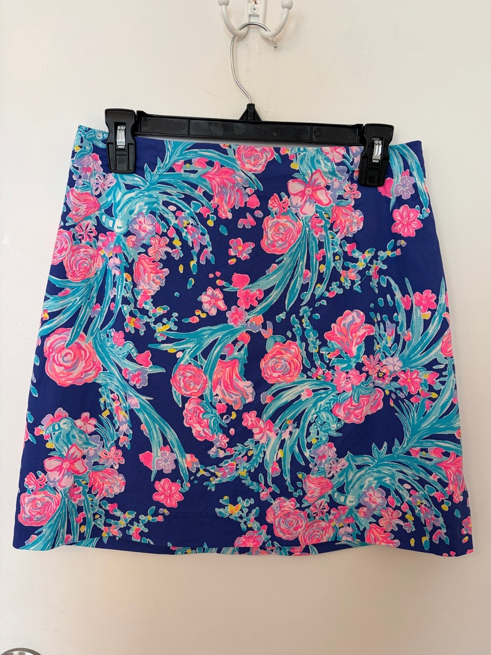 Lilly Pulitzer Izzy Skirt Corsica Blue Toucan Party Size 6 Cotton Preppy Floral